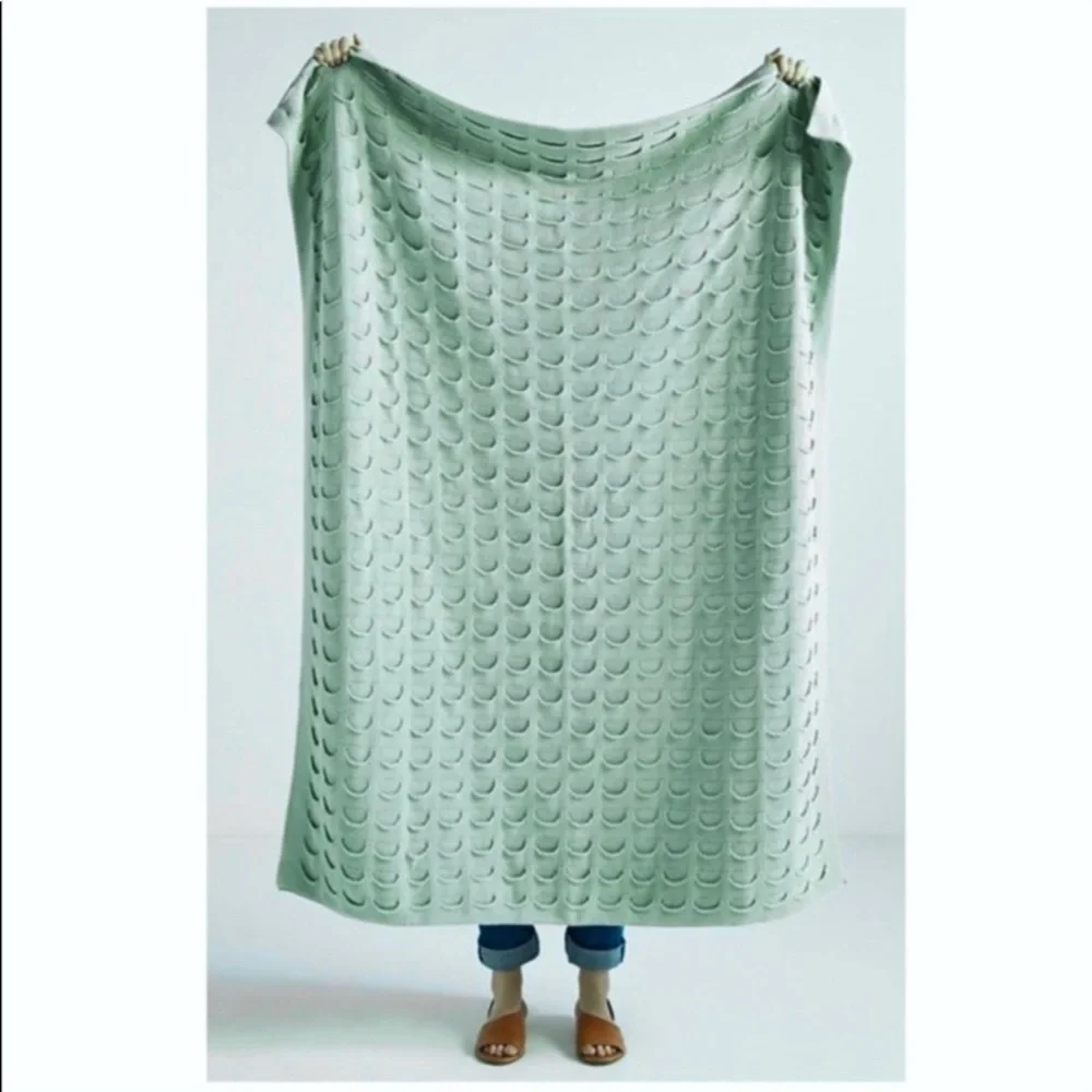 Anthropologie Narissa Throw Blanket Green